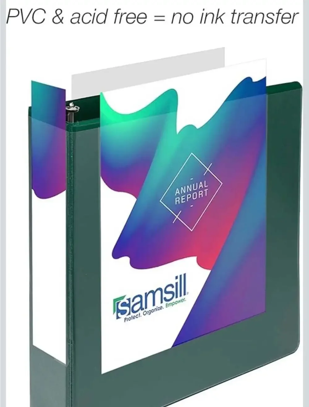 Samsill Durable 2 Inch D-Ring View Binder, Green, 4-Pack